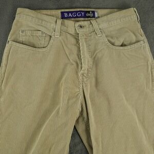 Levi's SilverTab‎ Baggy Pants Mens 33x32 Tan Corduroy Vintage 90s Made in USA